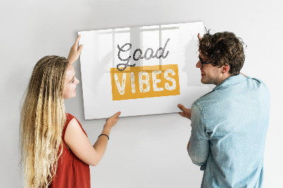 Decoratief glazen wandbord beschrijfbaar en magnetisch Positieve vibes en herinneringen