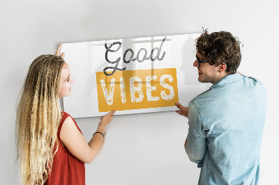 Decoratief glazen wandbord beschrijfbaar en magnetisch Positieve vibes en herinneringen