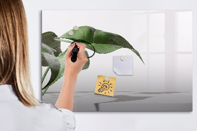 Decoratief glazen wandbord beschrijfbaar en magnetisch Planten en herinneringen aan de muur