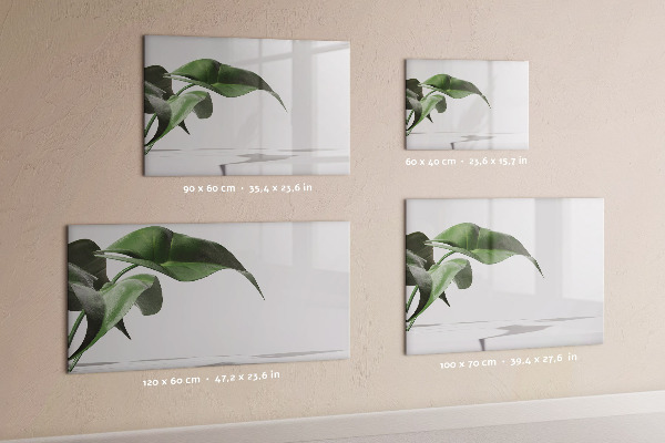 Decoratief glazen wandbord beschrijfbaar en magnetisch Planten en herinneringen aan de muur