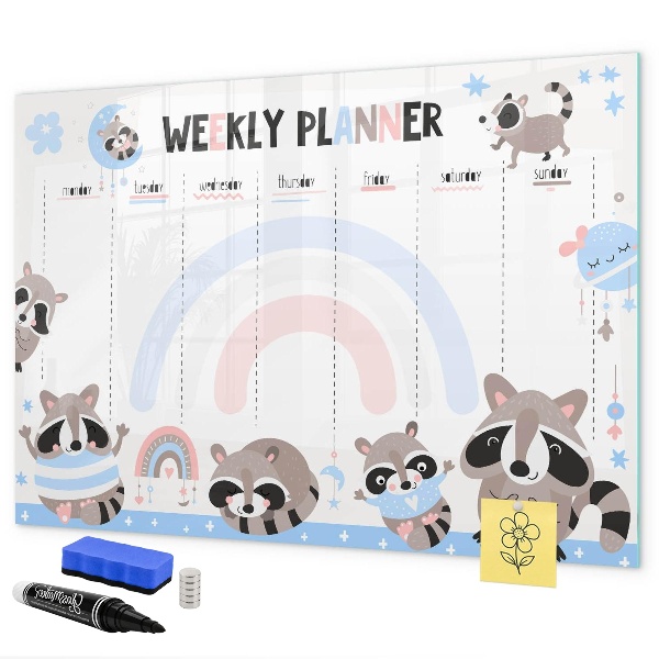 Weekplanner met vrolijke dieren