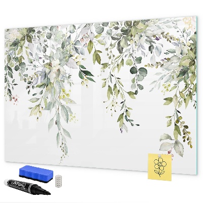 Decoratief glazen wandbord beschrijfbaar en magnetisch Creatief moodboard voor foto's en notities