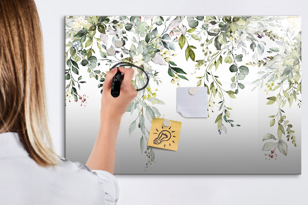Decoratief glazen wandbord beschrijfbaar en magnetisch Creatief moodboard voor foto's en notities