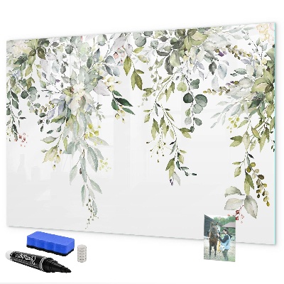 Decoratief glazen wandbord beschrijfbaar en magnetisch Creatief moodboard voor foto's en notities