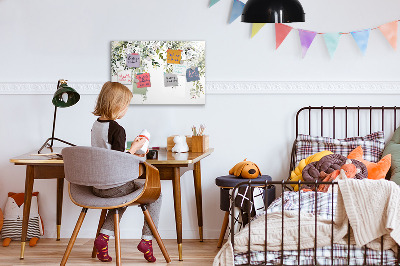 Decoratief glazen wandbord beschrijfbaar en magnetisch Creatief moodboard voor foto's en notities