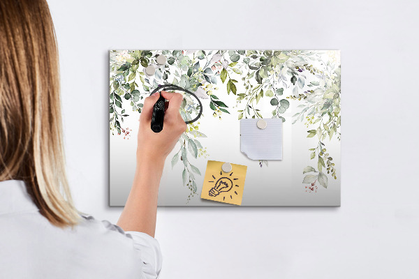 Decoratief glazen wandbord beschrijfbaar en magnetisch Creatief moodboard voor foto's en notities