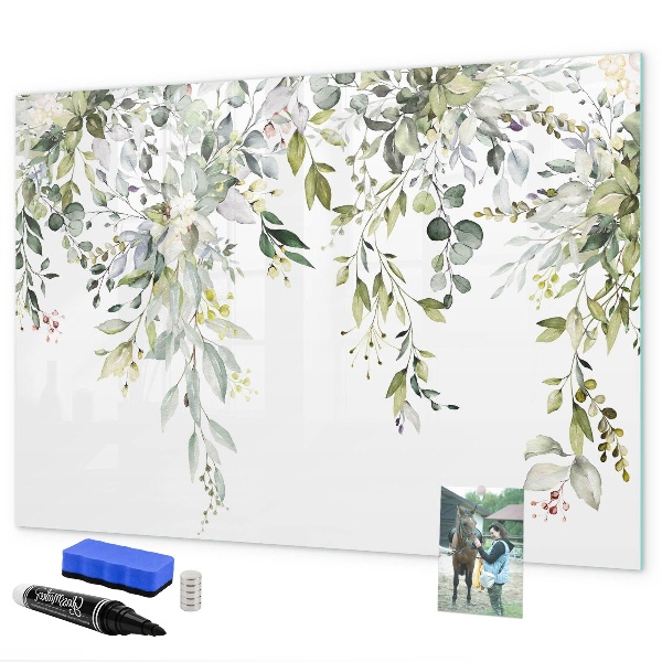Decoratief glazen wandbord beschrijfbaar en magnetisch Creatief moodboard voor foto's en notities