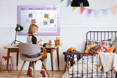 Decoratief glazen wandbord beschrijfbaar en magnetisch Weekplanner met ruimte voor foto's