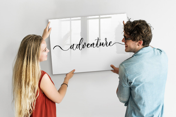 Memobord van glas met print inclusief neodymium magneten Een creatieve ruimte voor herinneringen en foto's