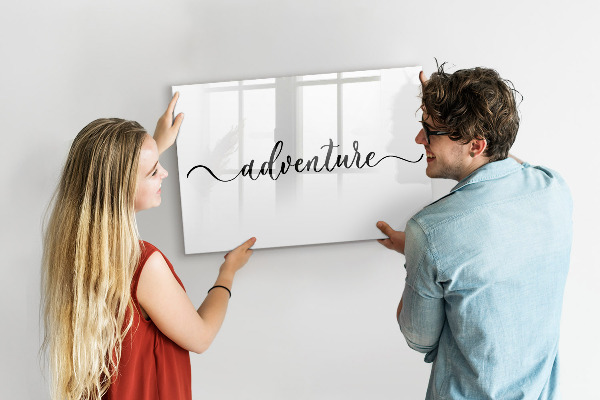 Memobord van glas met print inclusief neodymium magneten Een creatieve ruimte voor herinneringen en foto's
