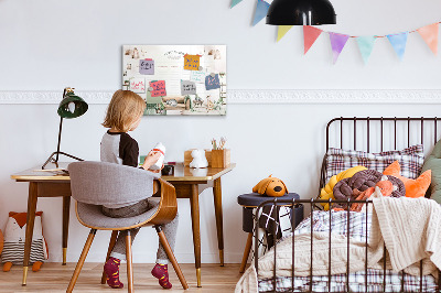 Decoratief glazen wandbord beschrijfbaar en magnetisch Weekplanner in urban jungle-stijl