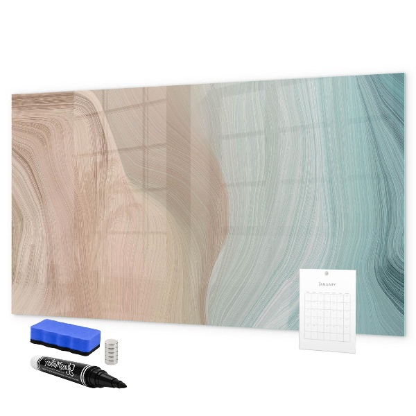 Memobord van glas met print inclusief neodymium magneten Modern prikbord voor notities en foto's