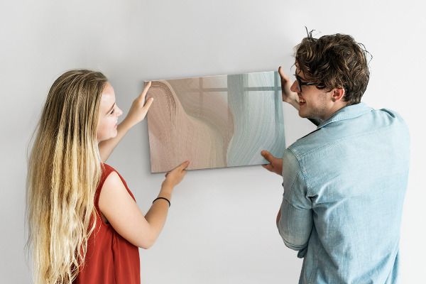 Memobord van glas met print inclusief neodymium magneten Modern prikbord voor notities en foto's