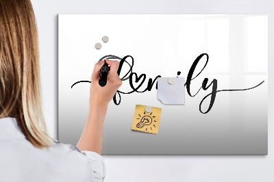 Memobord van glas met print inclusief neodymium magneten Familieherinneringen aan de muur