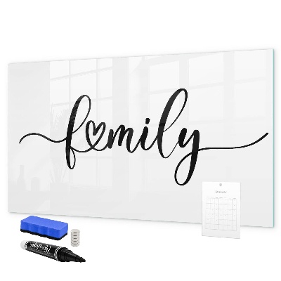 Memobord van glas met print inclusief neodymium magneten Familieherinneringen aan de muur