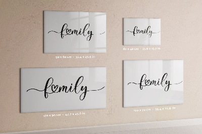 Memobord van glas met print inclusief neodymium magneten Familieherinneringen aan de muur
