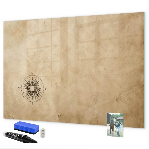 Memobord van glas met print inclusief neodymium magneten Een stijlvol bord voor notities en foto's