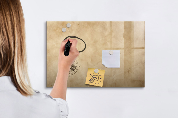 Memobord van glas met print inclusief neodymium magneten Een stijlvol bord voor notities en foto's
