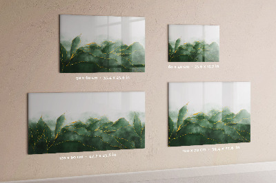 Memobord van glas met print inclusief neodymium magneten Groen bord voor foto's en notities