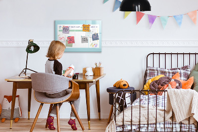 Decoratief glazen wandbord beschrijfbaar en magnetisch Maaltijdplanner en boodschappenlijst