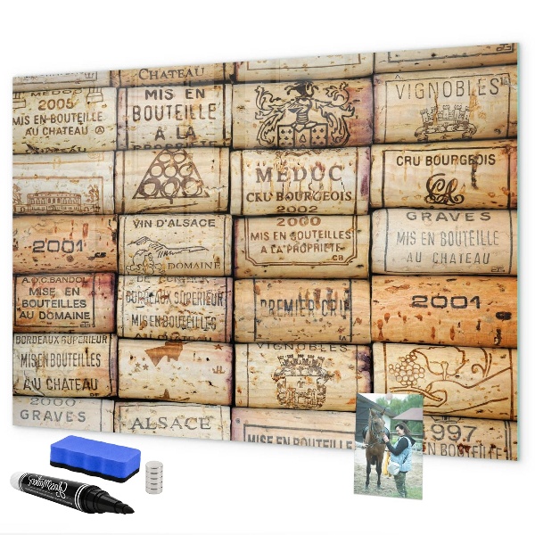 Memobord van glas met print inclusief neodymium magneten Een prikbord voor notities en herinneringen.