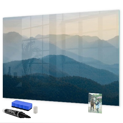 Memobord van glas met print inclusief neodymium magneten Een knusse plek voor herinneringen en aantekeningen.