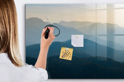 Memobord van glas met print inclusief neodymium magneten Een knusse plek voor herinneringen en aantekeningen.
