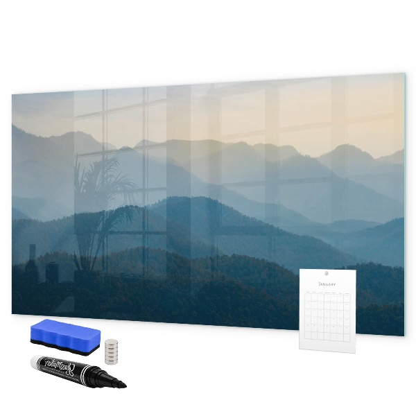 Memobord van glas met print inclusief neodymium magneten Een knusse plek voor herinneringen en aantekeningen.