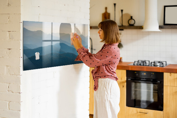 Memobord van glas met print inclusief neodymium magneten Een knusse plek voor herinneringen en aantekeningen.