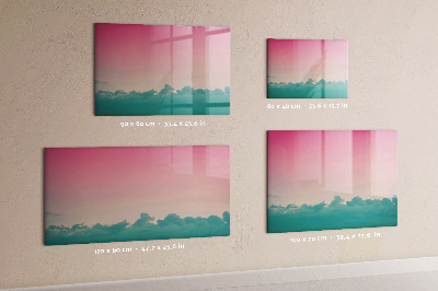 Decoratief glazen wandbord beschrijfbaar en magnetisch Een kleurrijk prikbord voor notities en foto's