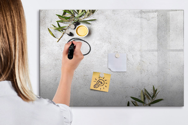 Memobord van glas met print inclusief neodymium magneten Een stijlvol bord voor notities en foto's