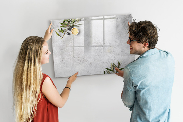 Memobord van glas met print inclusief neodymium magneten Een stijlvol bord voor notities en foto's