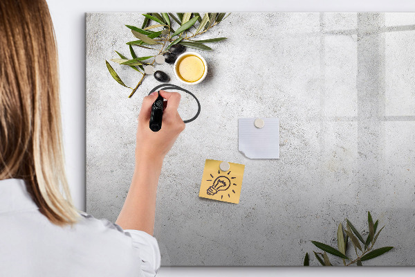 Memobord van glas met print inclusief neodymium magneten Een stijlvol bord voor notities en foto's