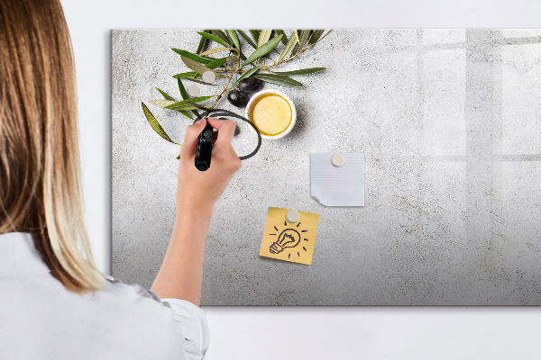 Memobord van glas met print inclusief neodymium magneten Een stijlvol bord voor notities en foto's