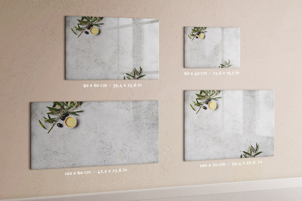Memobord van glas met print inclusief neodymium magneten Een stijlvol bord voor notities en foto's