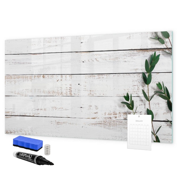 Memobord van glas met print inclusief neodymium magneten Bord voor foto's en notities