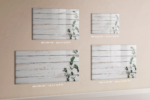 Memobord van glas met print inclusief neodymium magneten Bord voor foto's en notities