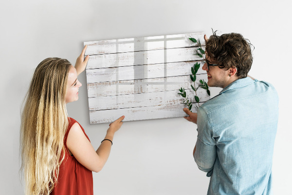 Memobord van glas met print inclusief neodymium magneten Bord voor foto's en notities