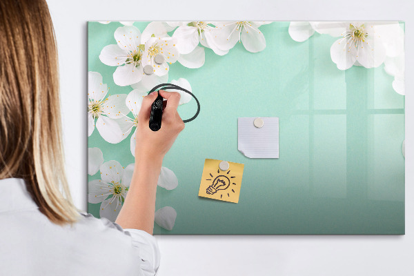 Decoratief glazen wandbord beschrijfbaar en magnetisch Creatief fotopresentatiebord