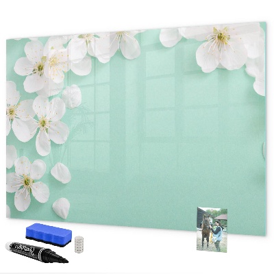 Decoratief glazen wandbord beschrijfbaar en magnetisch Creatief fotopresentatiebord