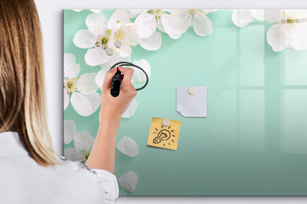 Decoratief glazen wandbord beschrijfbaar en magnetisch Creatief fotopresentatiebord