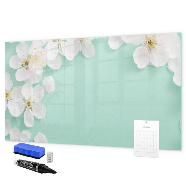 Decoratief glazen wandbord beschrijfbaar en magnetisch Creatief fotopresentatiebord