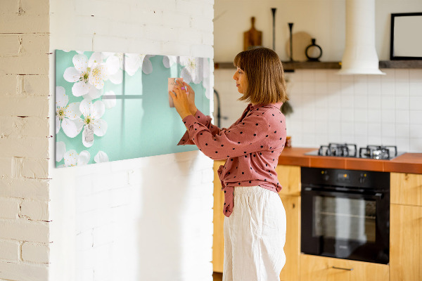 Decoratief glazen wandbord beschrijfbaar en magnetisch Creatief fotopresentatiebord