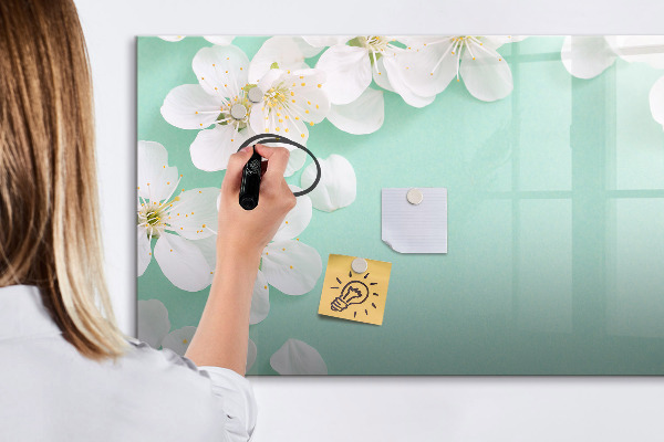 Decoratief glazen wandbord beschrijfbaar en magnetisch Creatief fotopresentatiebord
