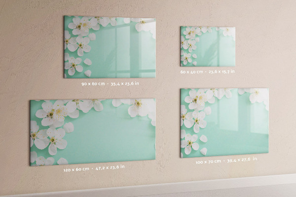 Decoratief glazen wandbord beschrijfbaar en magnetisch Creatief fotopresentatiebord