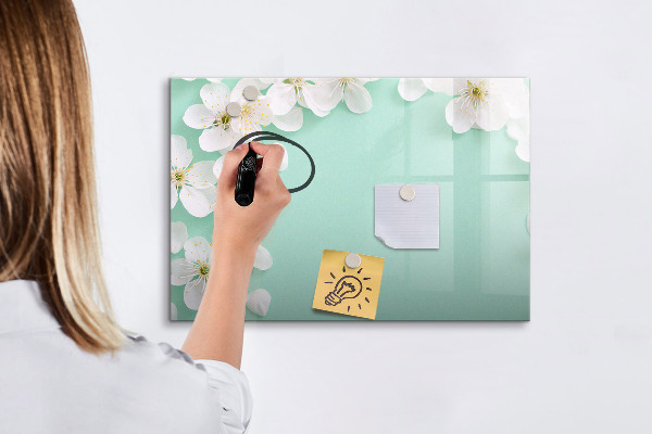 Decoratief glazen wandbord beschrijfbaar en magnetisch Creatief fotopresentatiebord