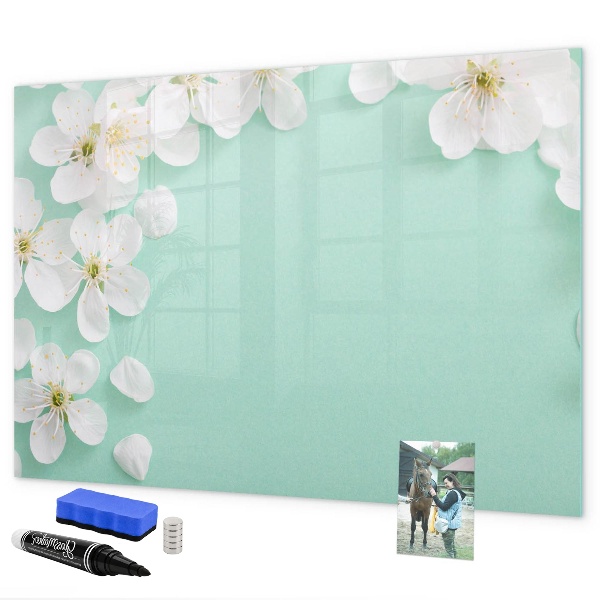 Decoratief glazen wandbord beschrijfbaar en magnetisch Creatief fotopresentatiebord