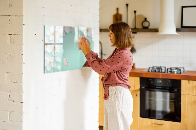 Decoratief glazen wandbord beschrijfbaar en magnetisch Creatief fotopresentatiebord