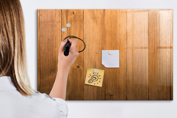 Memobord van glas met print inclusief neodymium magneten Notitie- en fotobord
