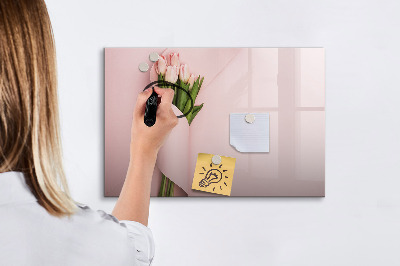 Decoratief glazen wandbord beschrijfbaar en magnetisch Een creatieve ruimte voor herinneringen en notities